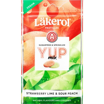 Läkerol 2 x YUP Mix Strawberry Lime & Sour Peach