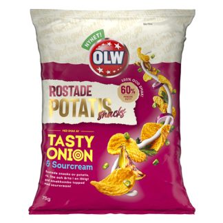 OLW Rostade Potatissnacks Tasty Onion & Sourcream 75g